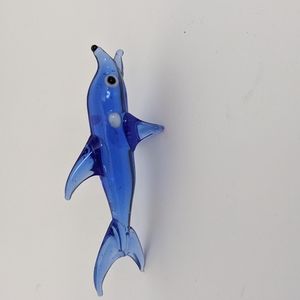 Hand blown glass dolphin